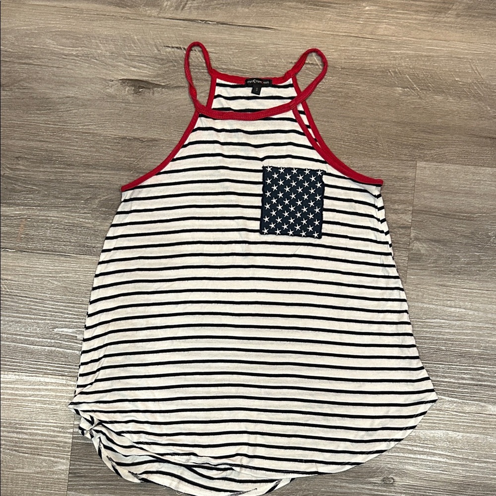 Striped Tank Top with Star Pocket